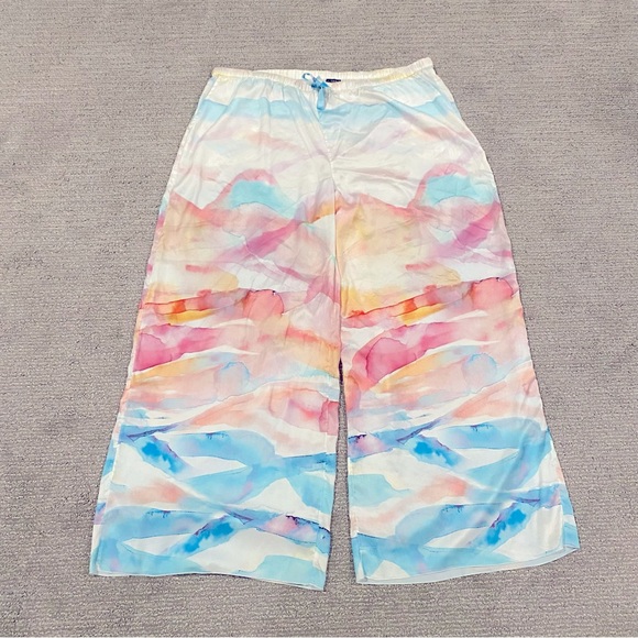 Soma Satin Watercolor Wide Leg Pant - Size XL - Picture 4 of 8